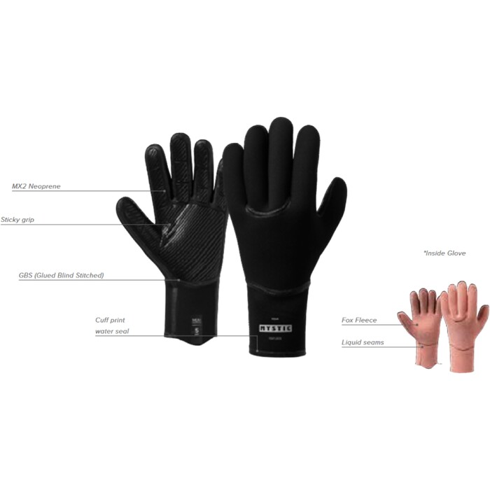 2025 Mystic Roam 5mm Guantes De Surf De 5 Dedos 35015.250075 - Black